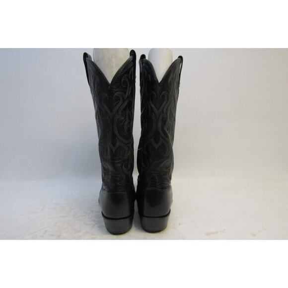 TONY LAMA Mens Size 8.5 EE Black Leather Cowboy Western Boots main image 5